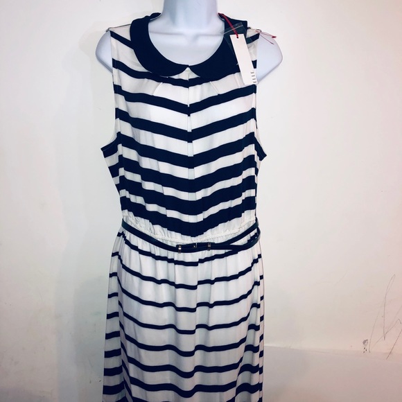 Elle Dresses & Skirts - NWT ELLE NAVY & WHITE STRIPED SLEEVELESS DRESS -XL